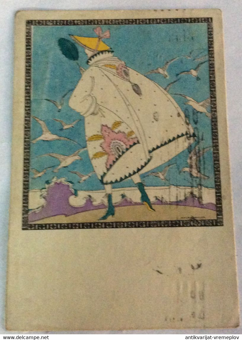 POSTCARD Illustrators - Signed > Koehler, Mela FRAU YOUNG GIRL WITH BIRDS M.M. 1286.AK OLD USED POSTCARD 1922 - Koehler, Mela