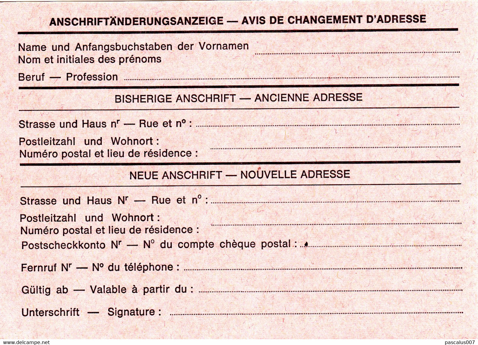 B01-290 AP - Entier Postal - Changement D'adresse N° 21 AF - Bericht Van Adresverandering - Avis Changement Adresse