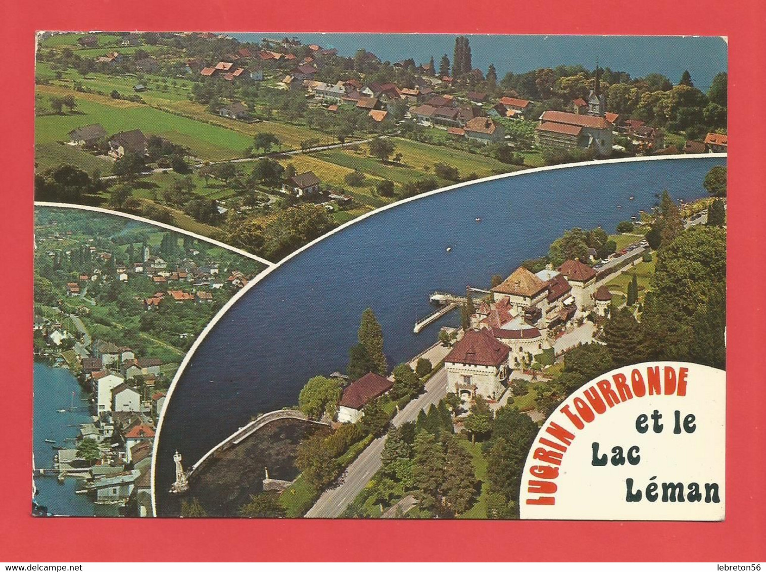 C.P.M. ( 74 )  " LUGRIN TOURRONDE  " Jolie Multi-Vue Générale Et Le Lac Léman    X 2pht. - Lugrin