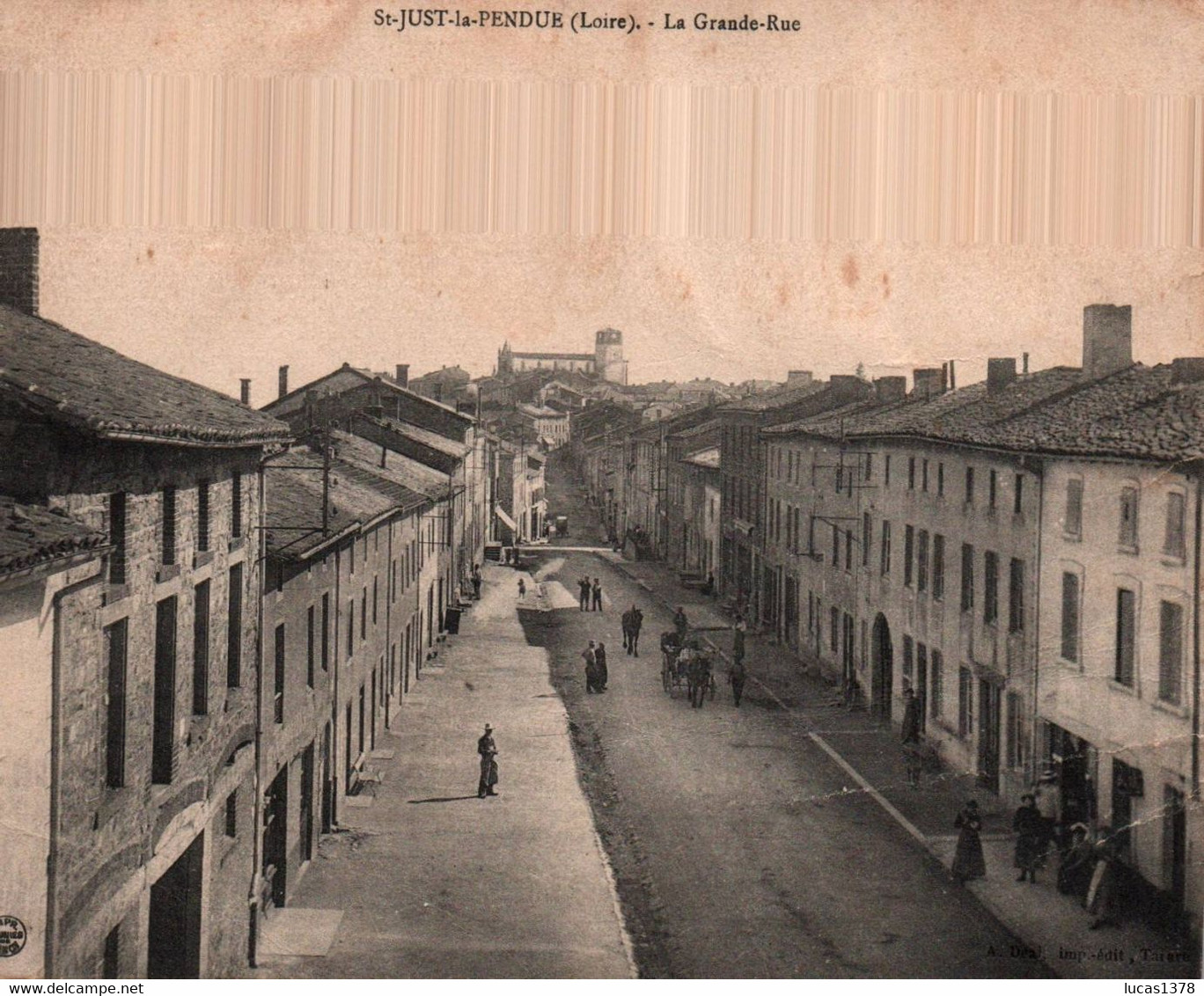42 / ST JUST LA PENDUE / LA GRANDE RUE / PLAN RARE 1917 - Saint Just Saint Rambert