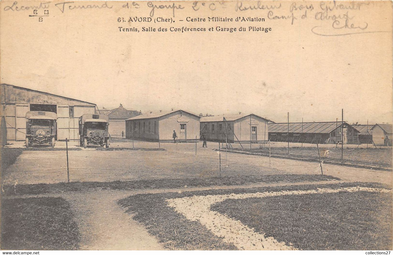 18-AVORD- CENTRE MILITAIRE D'AVIATION , TENNIS , SALLE DES CONFERENCE ET GARAGE DU PILOTAGE - Avord