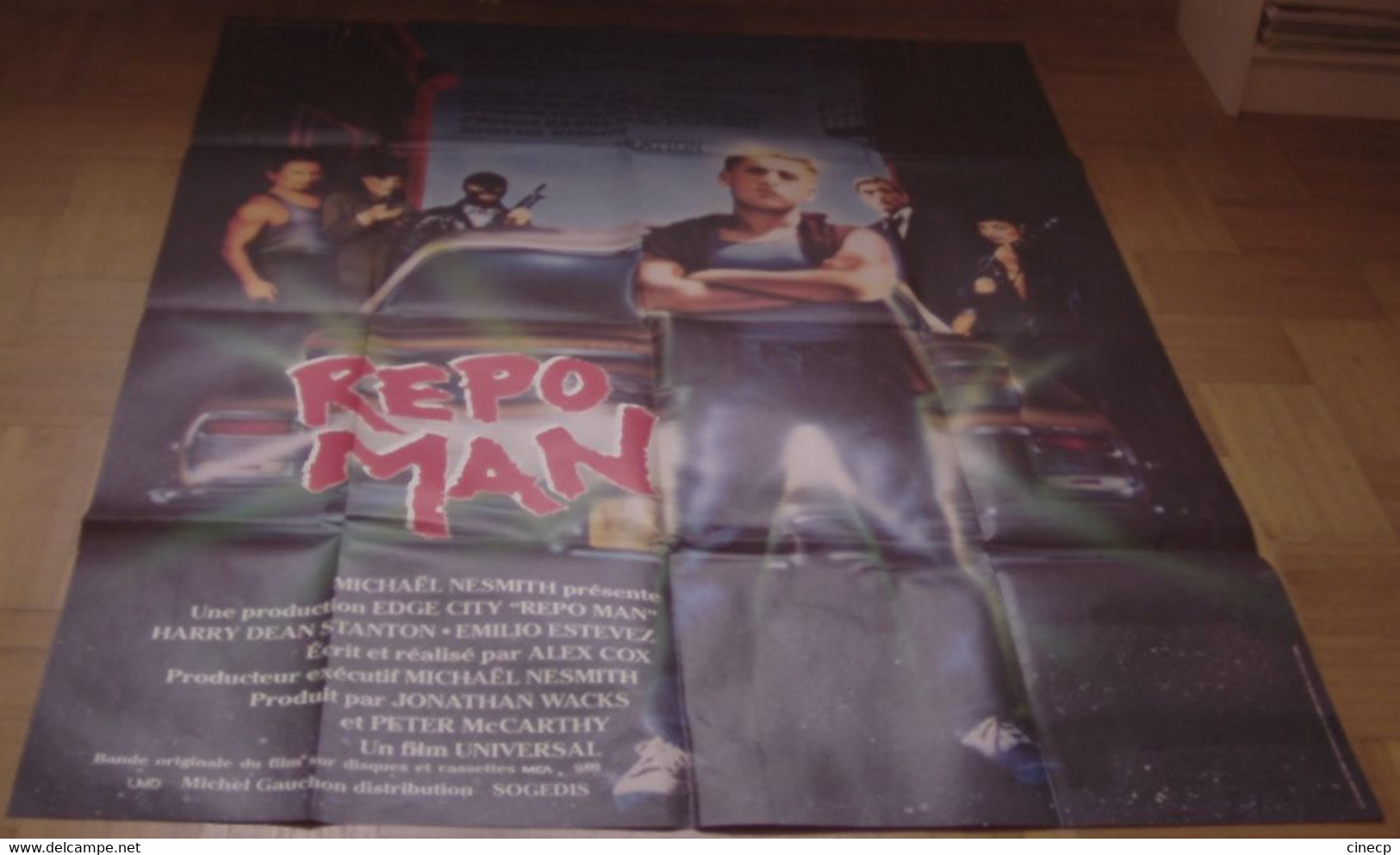 AFFICHE CINEMA ORIGINALE FILM REPO MAN LA MORT EN PRIME ESTEVEZ STANTON COX 1984 AUTOMOBILES - Affiches & Posters