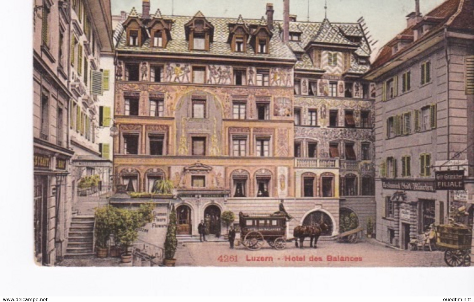 Suisse, Luzerne, Hôtel Des Balances, Belle Cpa Couleur - Hotels & Gaststätten