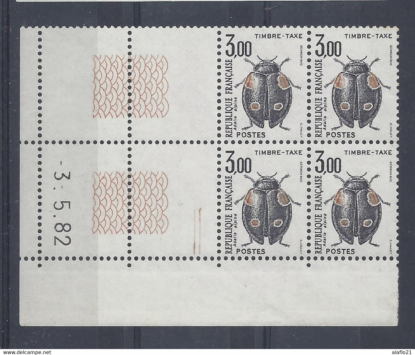 TAXE N° 111 - Bloc De 4 COIN DATE - NEUF SANS CHARNIERE - 3/5/82 - Portomarken