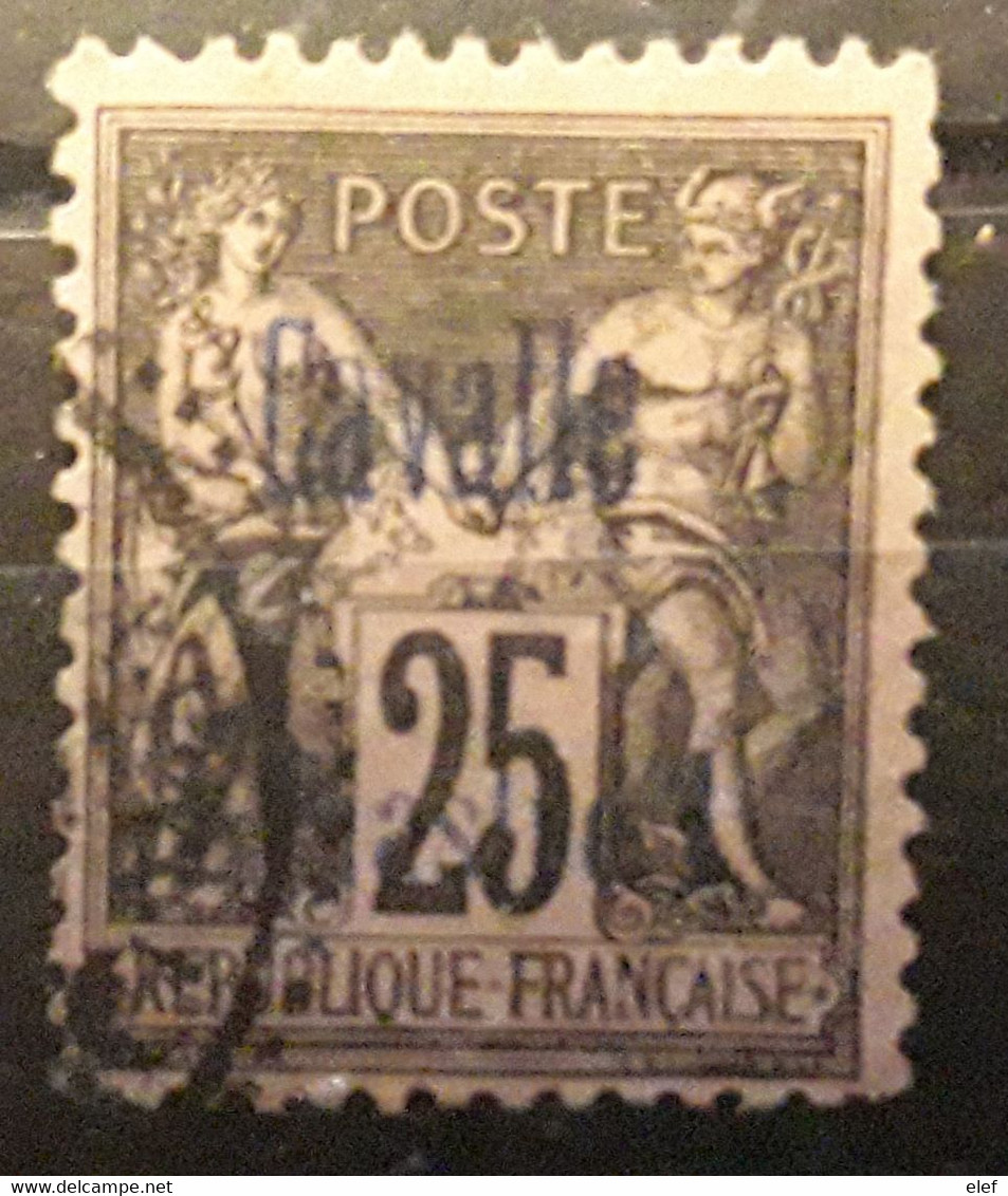 CAVALLE 1893, Type SAGE SURCHARGÉ, Yvert No 6, 25 C  Noir Sur Rose , Obl , TB CENTRAGE,  TB - Oblitérés