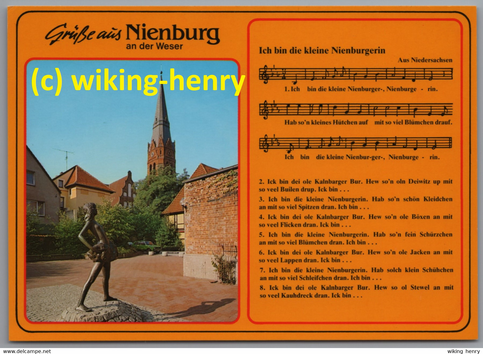 Nienburg - Ortsansicht 1   Mit Lied Ich Bin Die Kleine Nienburgerin - Nienburg
