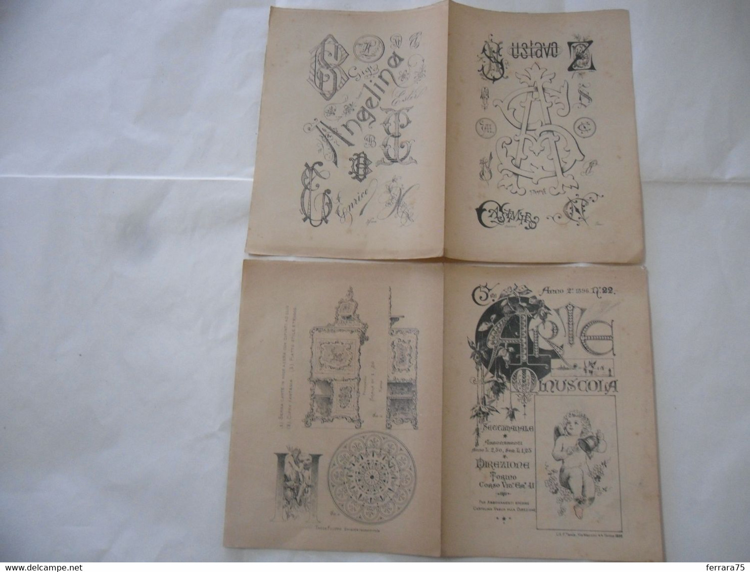 ARTE MINUSCOLA LEZIONE DI DISEGNO ARTE MODA ARALDICA LIBERTY SCRITTURA 1896-20 - Libri Antichi