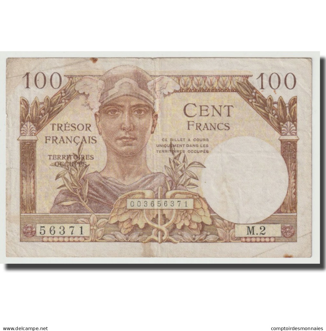 France, 100 Francs, 1955-1963 Treasury, Undated (1955), TB+, KM:M11a - 1955-1963 Tesoro Público