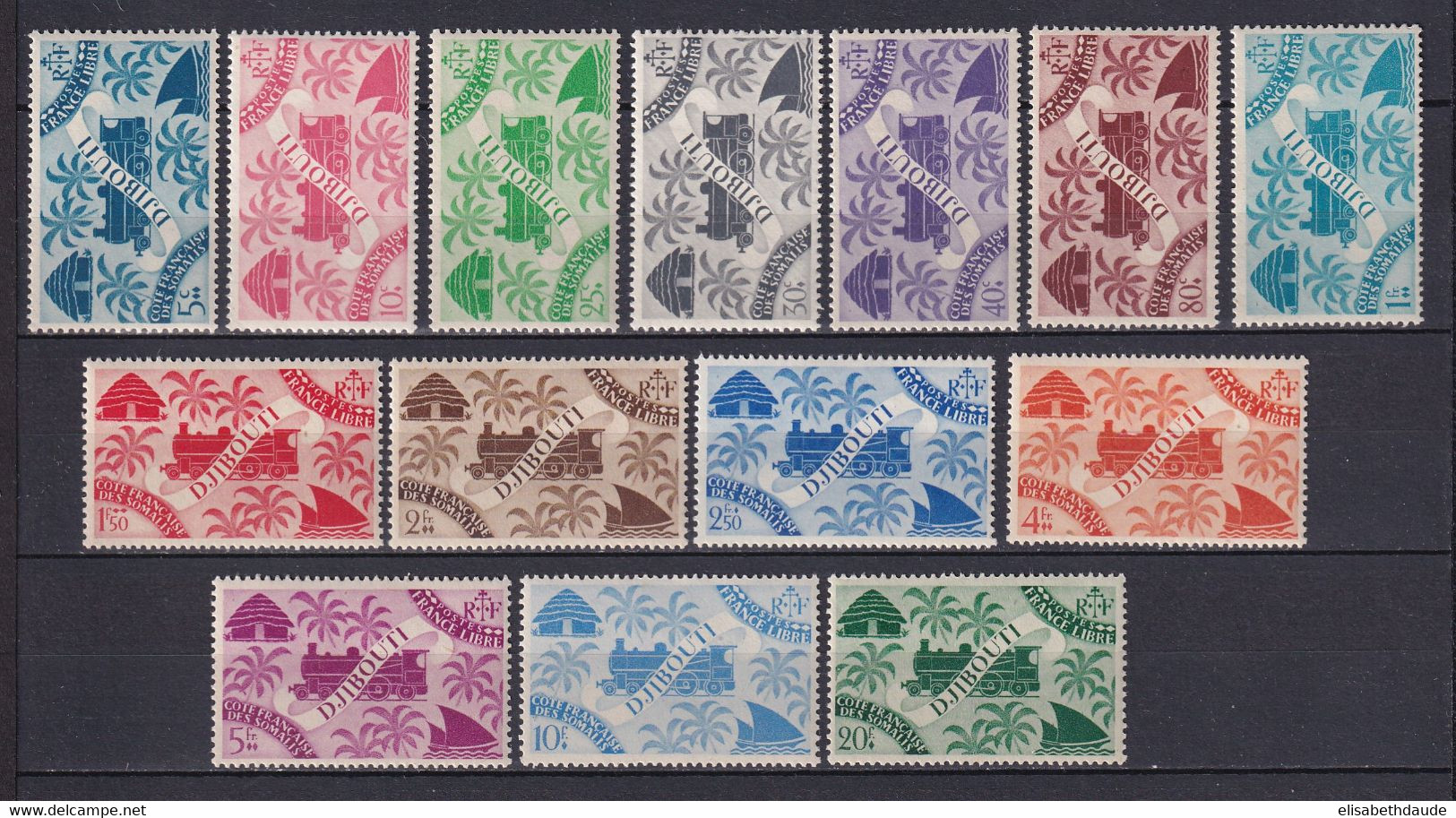 COTE DES SOMALIS - 1943 - SERIE DE LONDRES - YVERT N° 234/247 * MLH - COTE = 15.5 EUR. - Unused Stamps