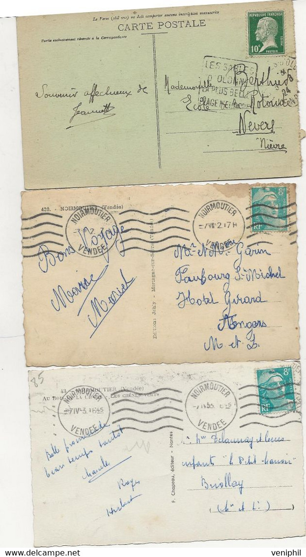 VENDEE - LOT DE 9 CARTES AVEC OBLITERATIONS DAGUIN -FLAMMES ET TAXES -1924 A 1957 - Mechanical Postmarks (Other)