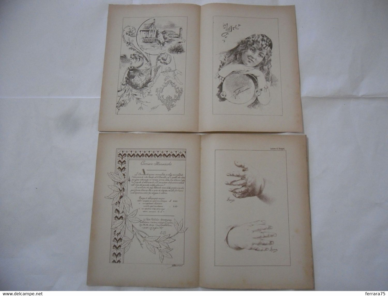 ARTE MINUSCOLA LEZIONE DI DISEGNO ARTE MODA ARALDICA LIBERTY SCRITTURA 1897-27 - Libri Antichi