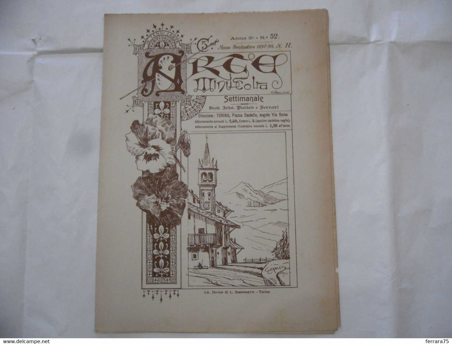 ARTE MINUSCOLA LEZIONE DI DISEGNO ARTE MODA ARALDICA LIBERTY SCRITTURA 1897-28 - Libri Antichi