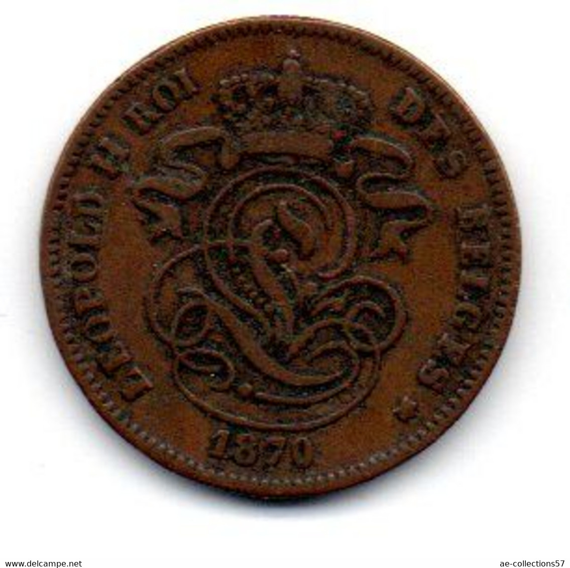 Belgique -  2 Centimes 1870 - TB - Ohne Zuordnung