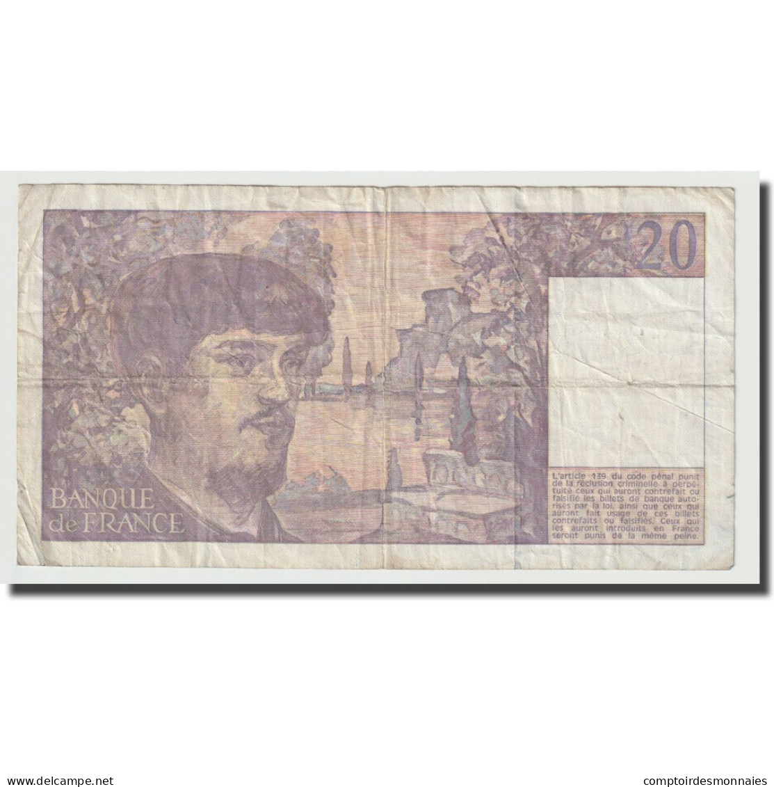 France, 20 Francs, Debussy, 1992, TB+, Fayette:F66bis.03.a36, KM:151f - 20 F 1980-1997 ''Debussy''