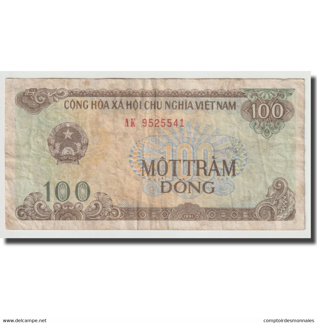 Billet, Viet Nam, 100 D<ox>ng, 1991, KM:105a, TB+ - Vietnam