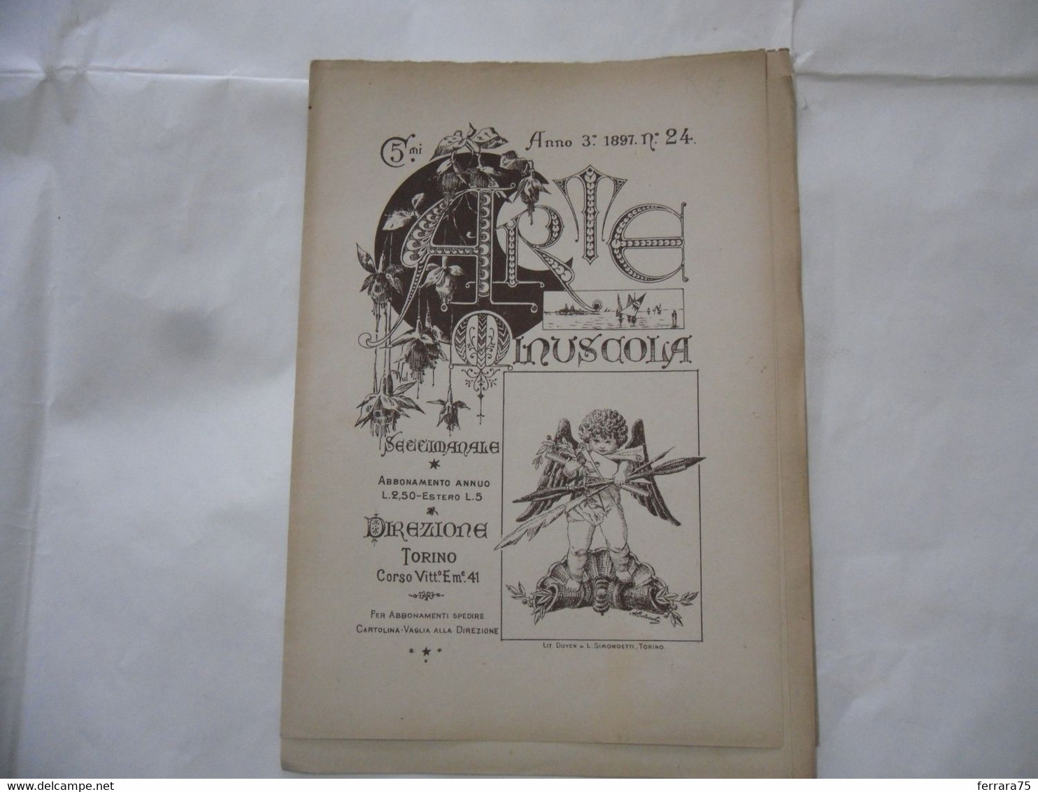 ARTE MINUSCOLA LEZIONE DI DISEGNO ARTE MODA ARALDICA LIBERTY SCRITTURA 1897-33 - Libri Antichi