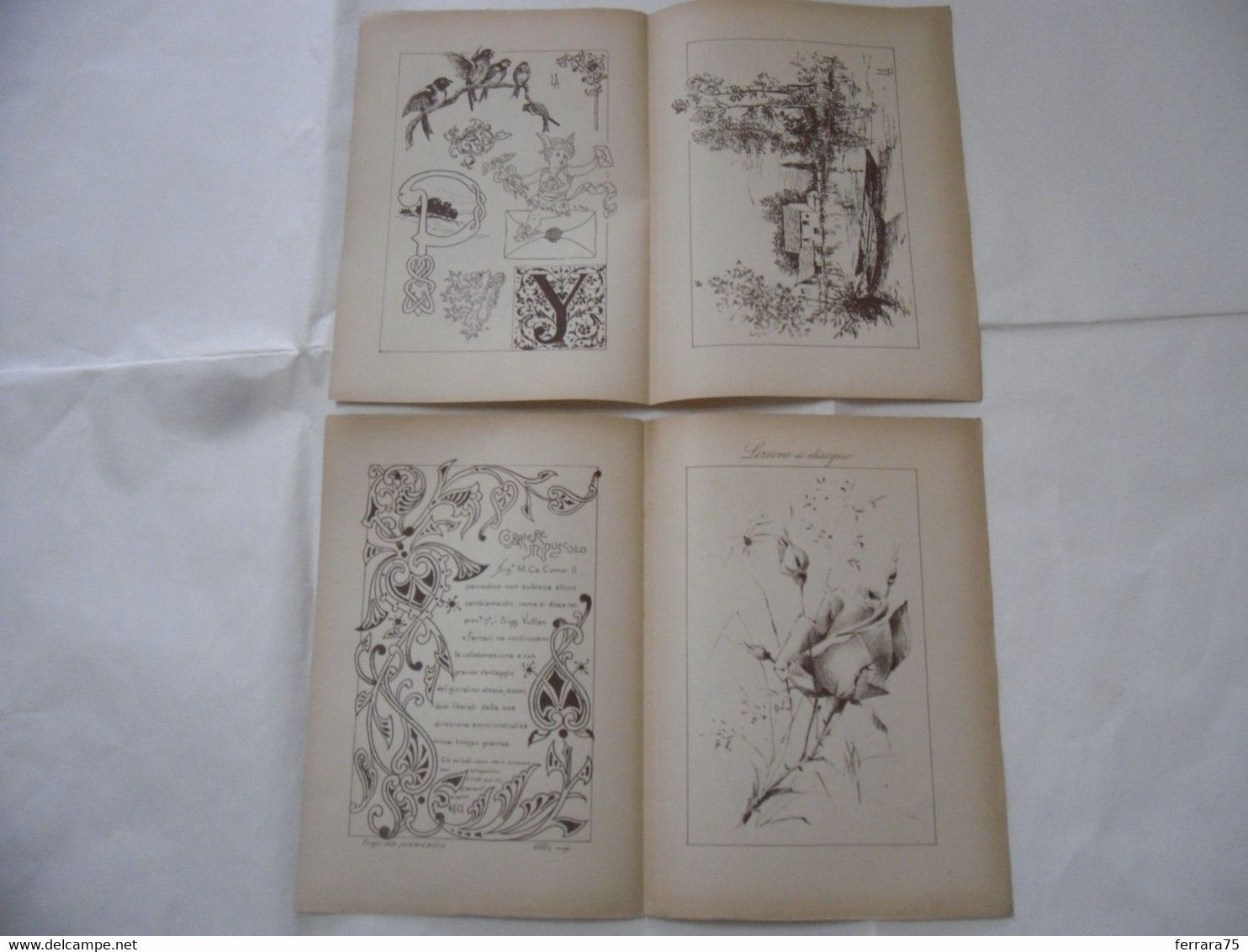 ARTE MINUSCOLA LEZIONE DI DISEGNO ARTE MODA ARALDICA LIBERTY SCRITTURA 1897-36 - Libri Antichi