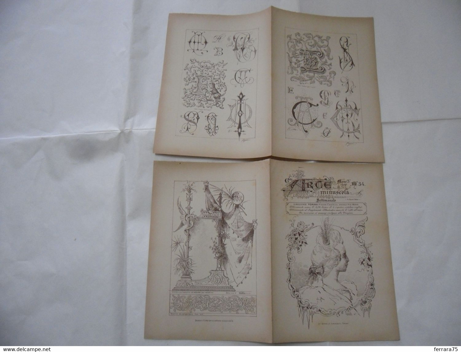 ARTE MINUSCOLA LEZIONE DI DISEGNO ARTE MODA ARALDICA LIBERTY SCRITTURA 1897-42 - Libri Antichi
