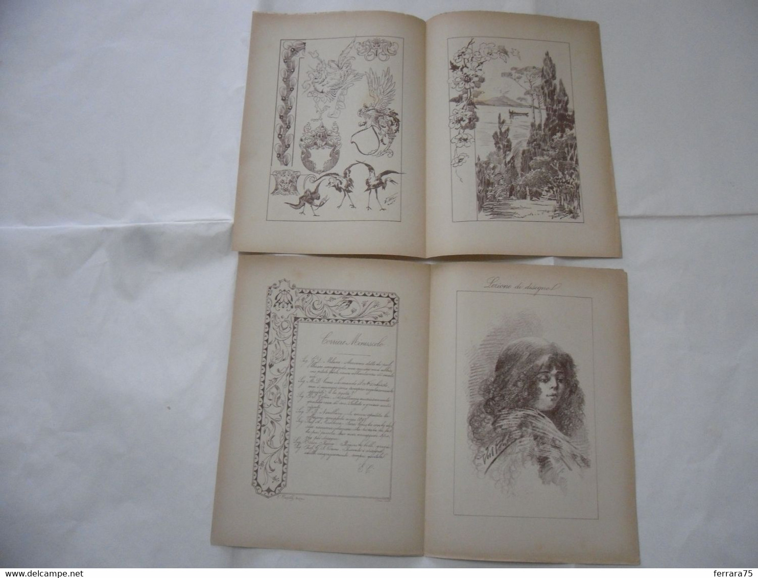 ARTE MINUSCOLA LEZIONE DI DISEGNO ARTE MODA ARALDICA LIBERTY SCRITTURA 1897-44 - Libri Antichi