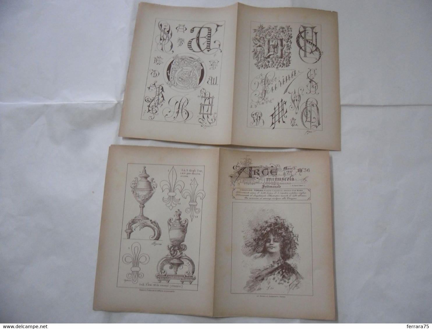 ARTE MINUSCOLA LEZIONE DI DISEGNO ARTE MODA ARALDICA LIBERTY SCRITTURA 1897-44 - Libri Antichi