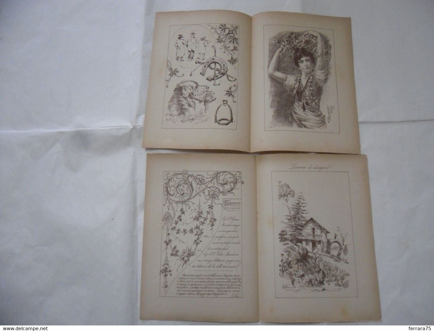 ARTE MINUSCOLA LEZIONE DI DISEGNO ARTE MODA ARALDICA LIBERTY SCRITTURA 1897-45 - Libri Antichi