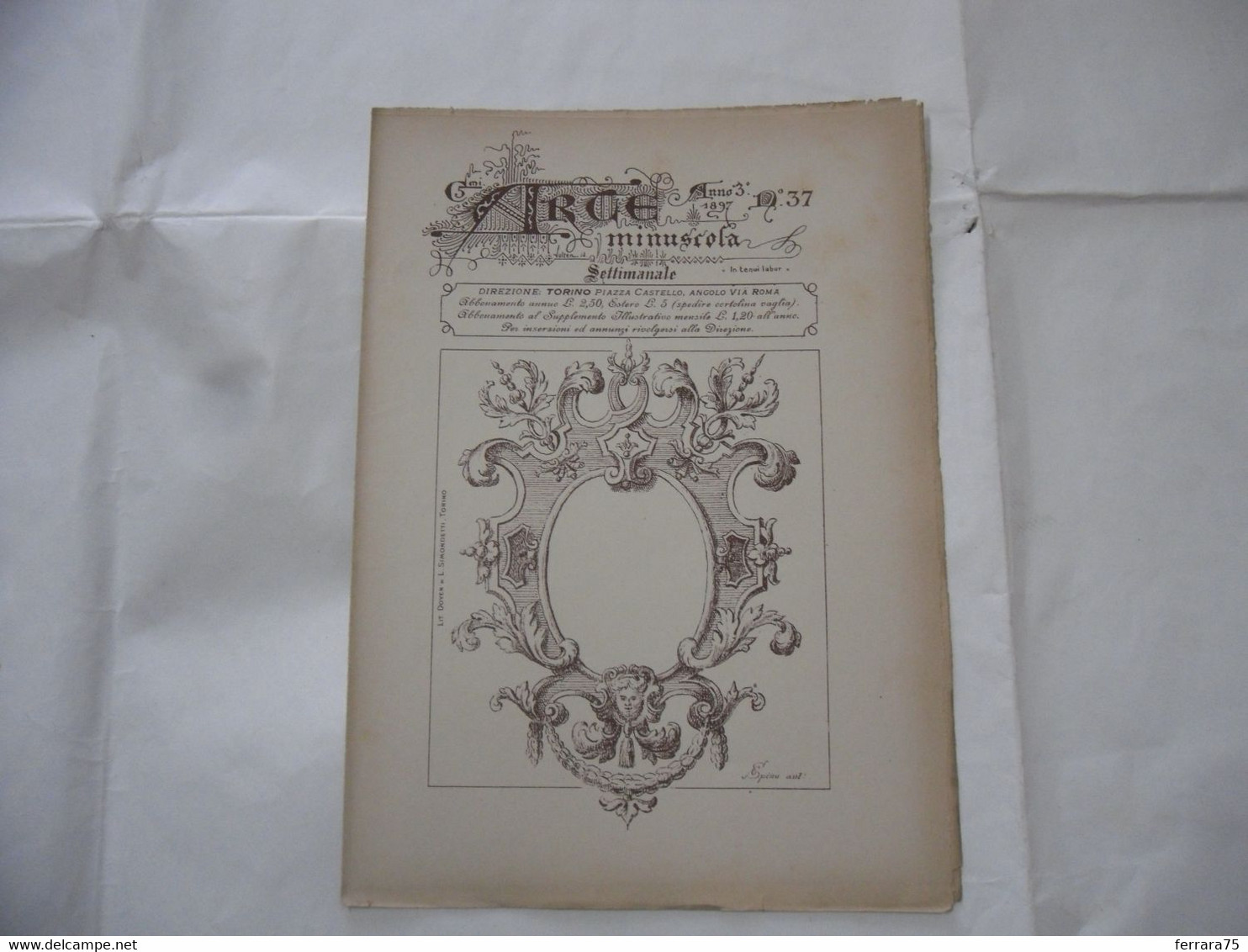 ARTE MINUSCOLA LEZIONE DI DISEGNO ARTE MODA ARALDICA LIBERTY SCRITTURA 1897-46 - Libri Antichi