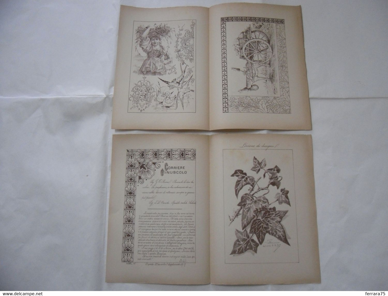 ARTE MINUSCOLA LEZIONE DI DISEGNO ARTE MODA ARALDICA LIBERTY SCRITTURA 1897-47 - Libri Antichi