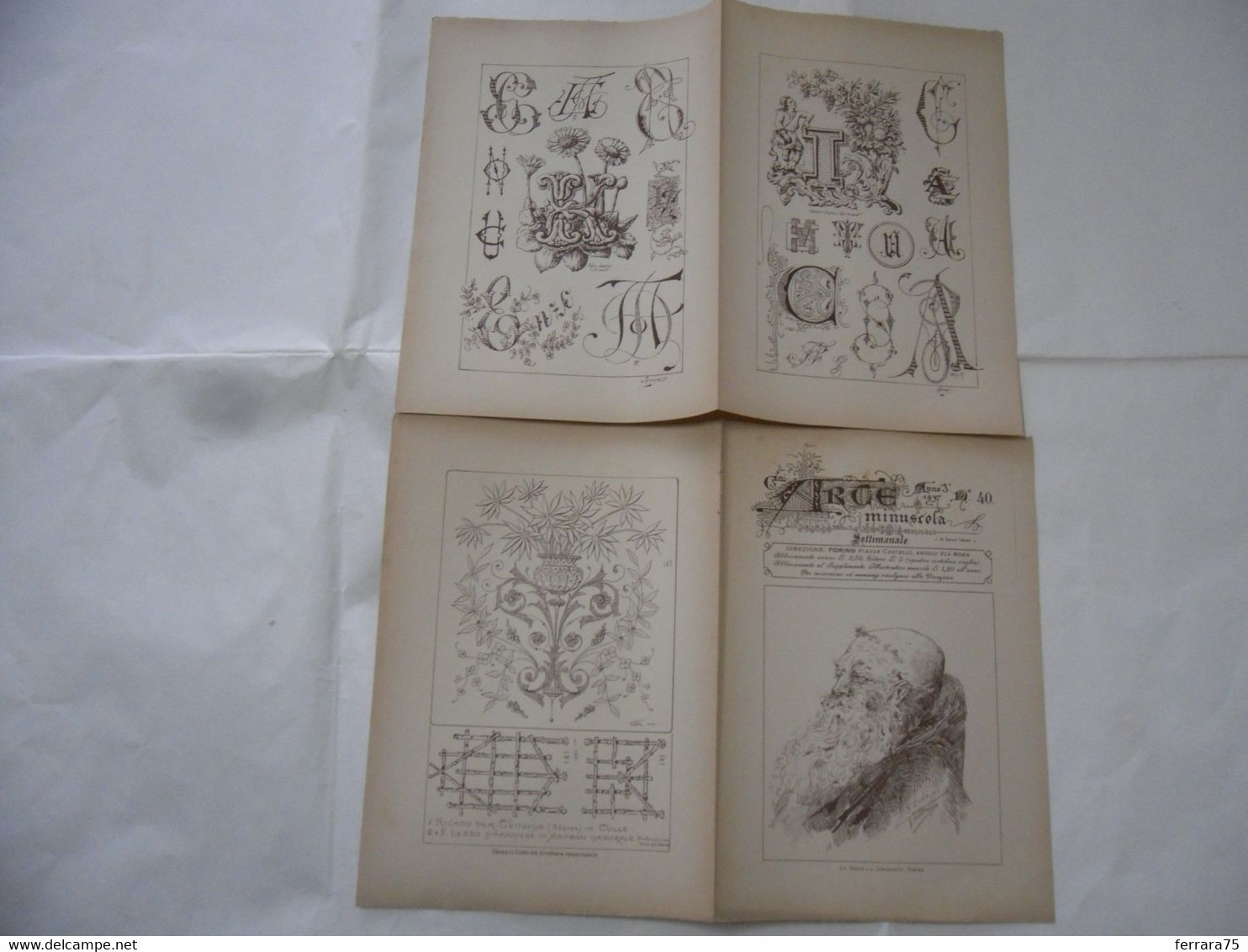 ARTE MINUSCOLA LEZIONE DI DISEGNO ARTE MODA ARALDICA LIBERTY SCRITTURA 1897-48 - Libri Antichi
