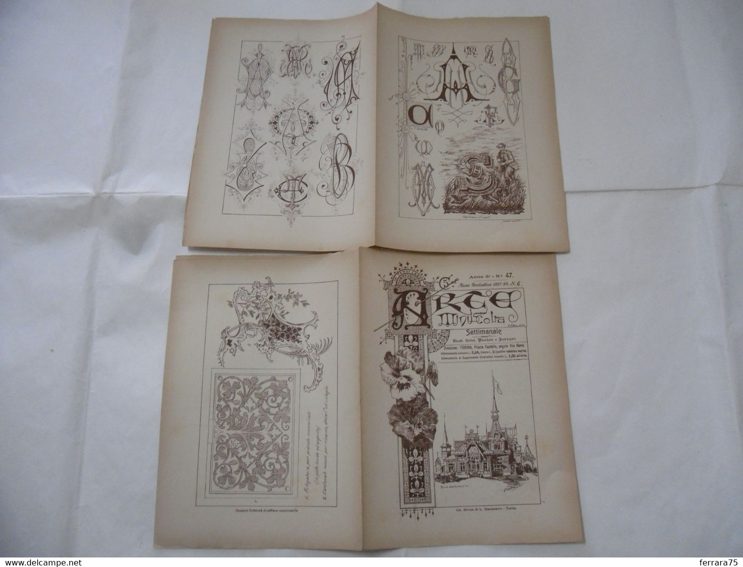 ARTE MINUSCOLA LEZIONE DI DISEGNO ARTE MODA ARALDICA LIBERTY SCRITTURA 1897-54 - Libri Antichi