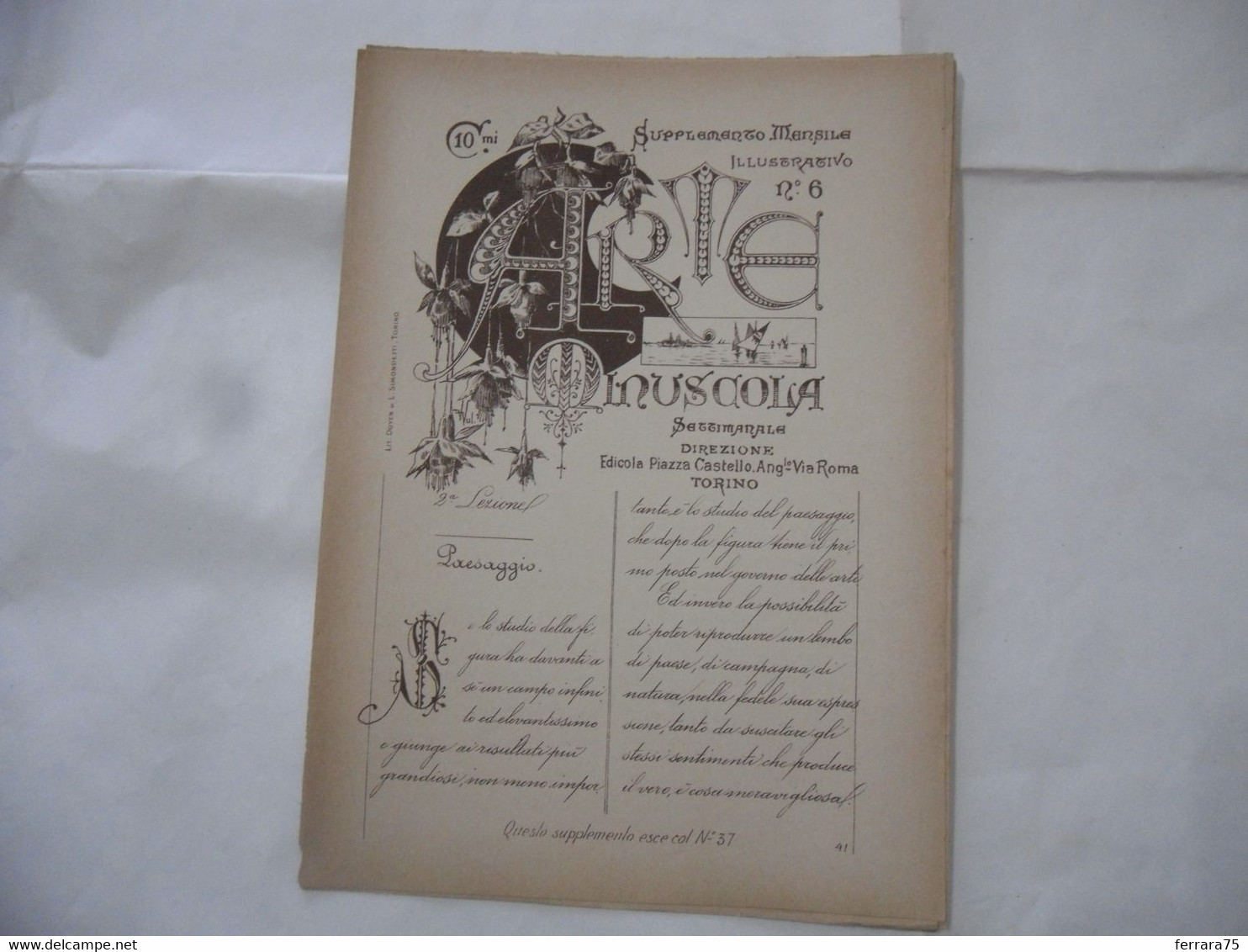 ARTE MINUSCOLA LEZIONE DI DISEGNO ARTE MODA ARALDICA LIBERTY SCRITTURA 1897-57 - Libri Antichi