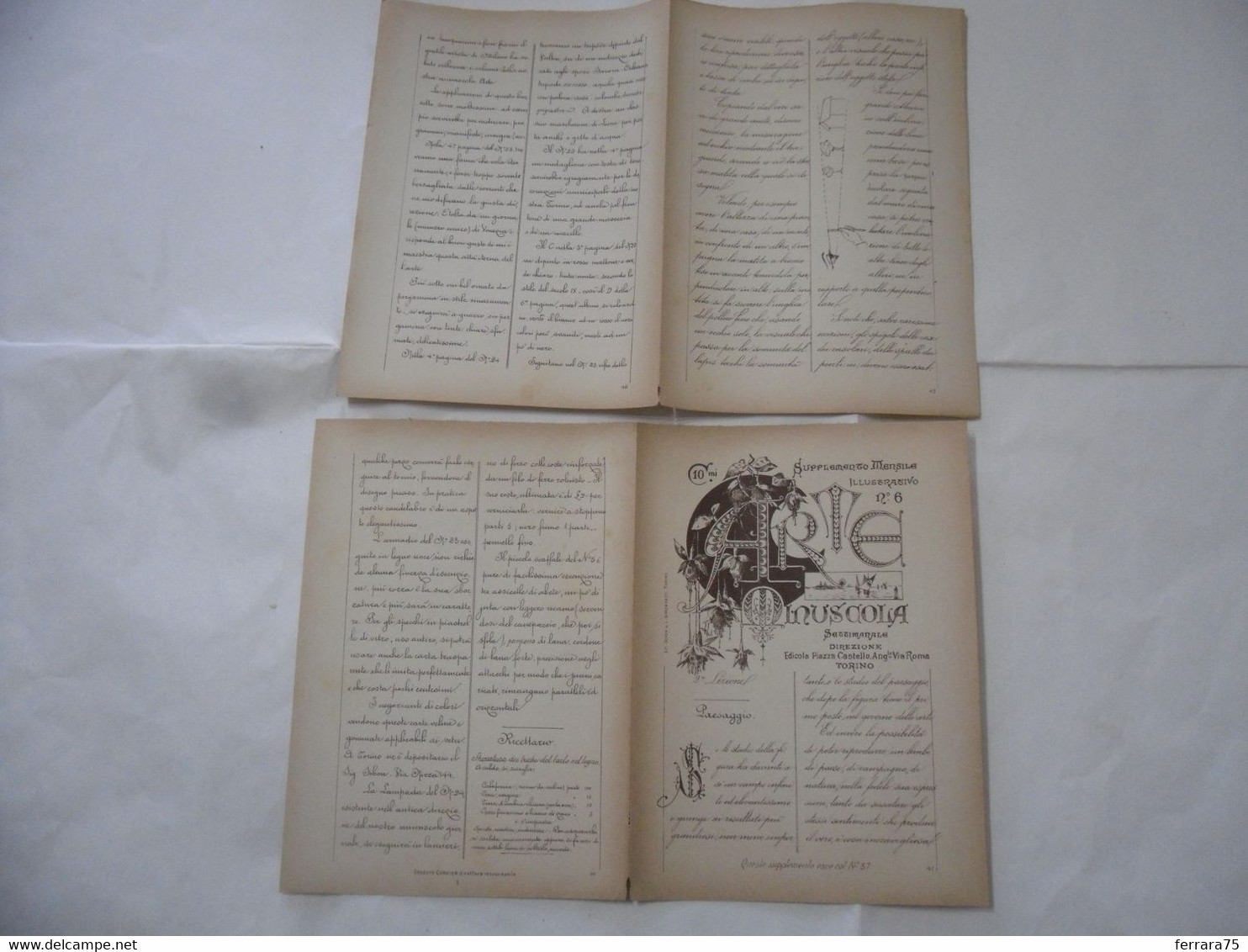 ARTE MINUSCOLA LEZIONE DI DISEGNO ARTE MODA ARALDICA LIBERTY SCRITTURA 1897-57 - Libri Antichi