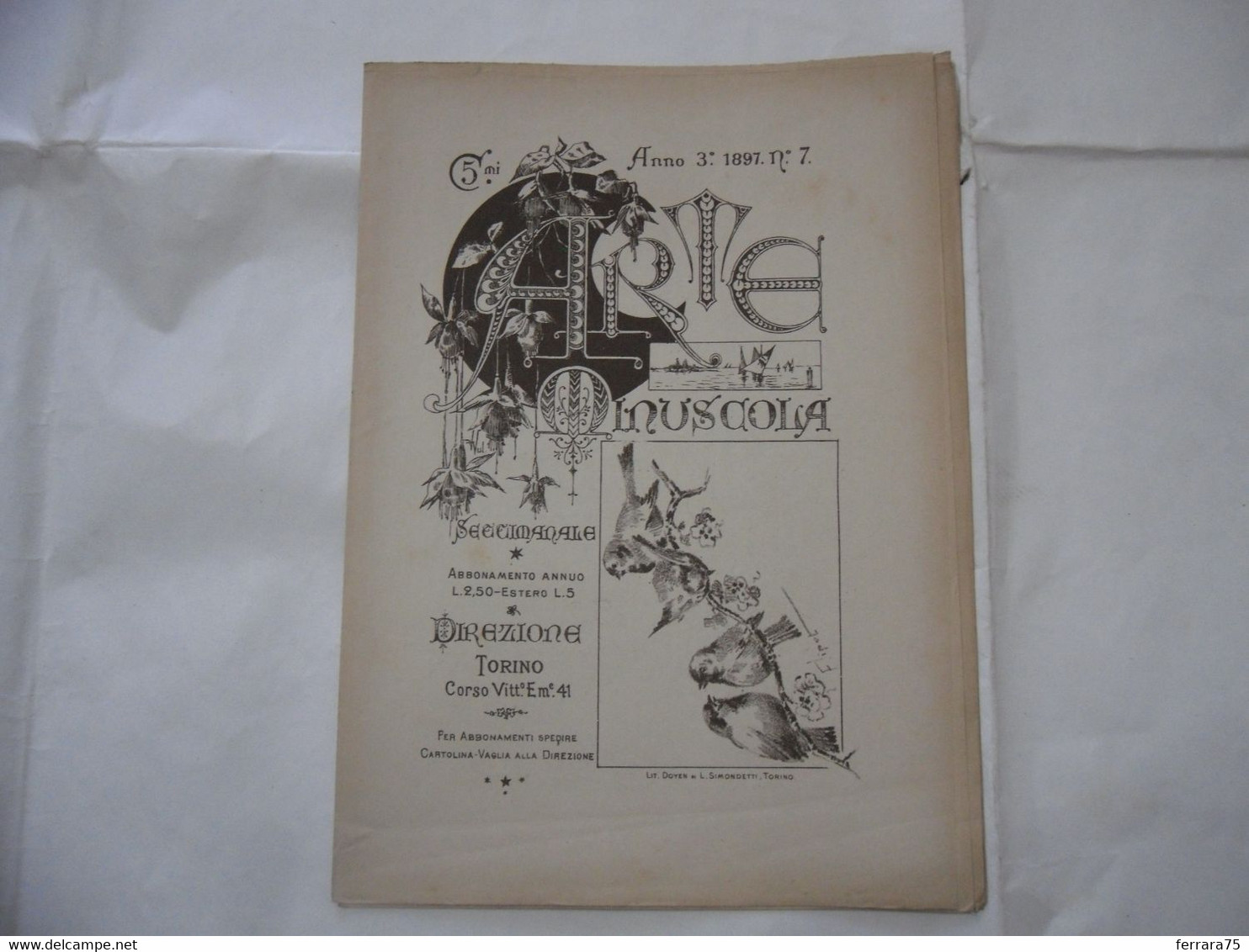 ARTE MINUSCOLA LEZIONE DI DISEGNO ARTE MODA ARALDICA LIBERTY SCRITTURA 1897-67 - Libri Antichi