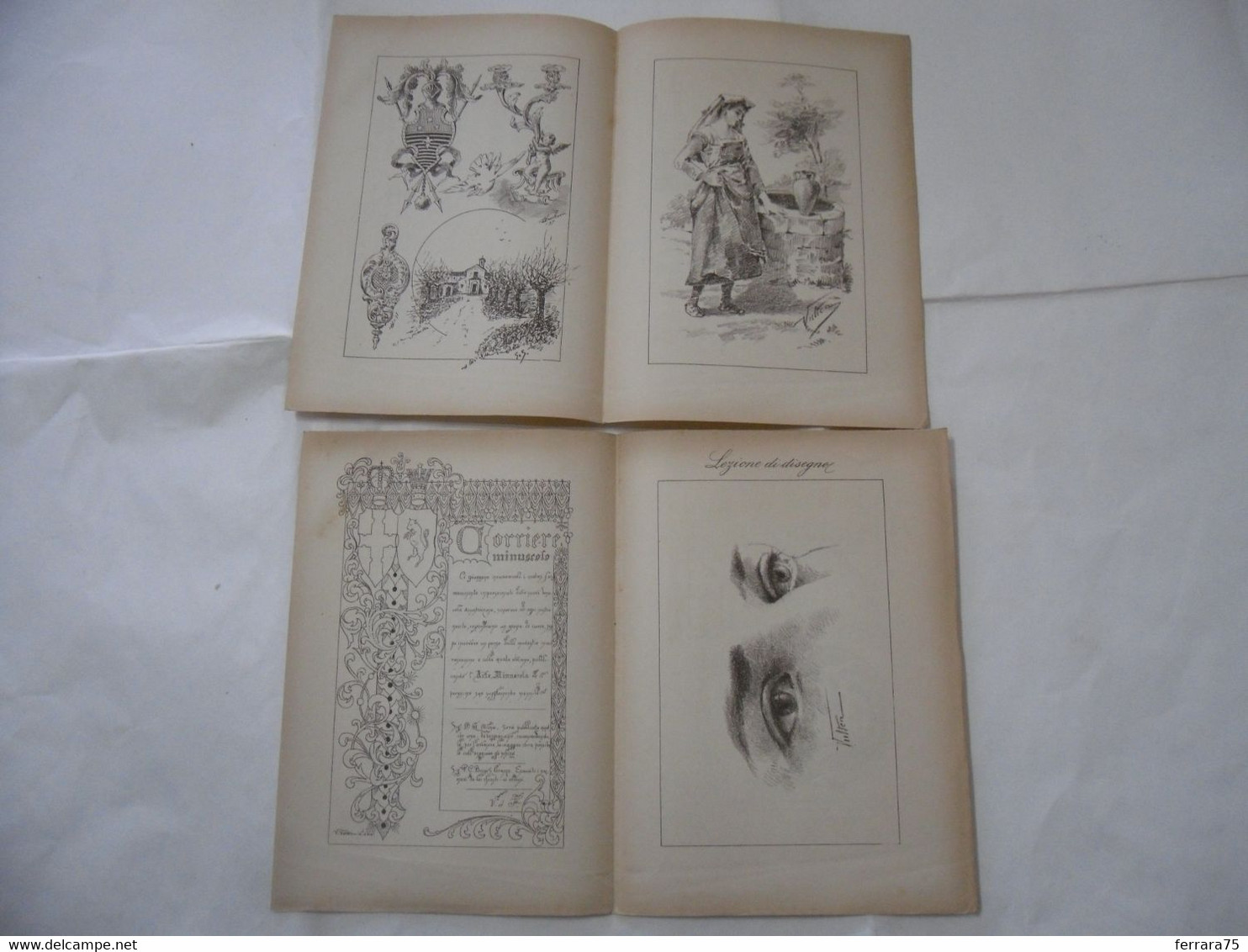 ARTE MINUSCOLA LEZIONE DI DISEGNO ARTE MODA ARALDICA LIBERTY SCRITTURA 1897-67 - Libri Antichi