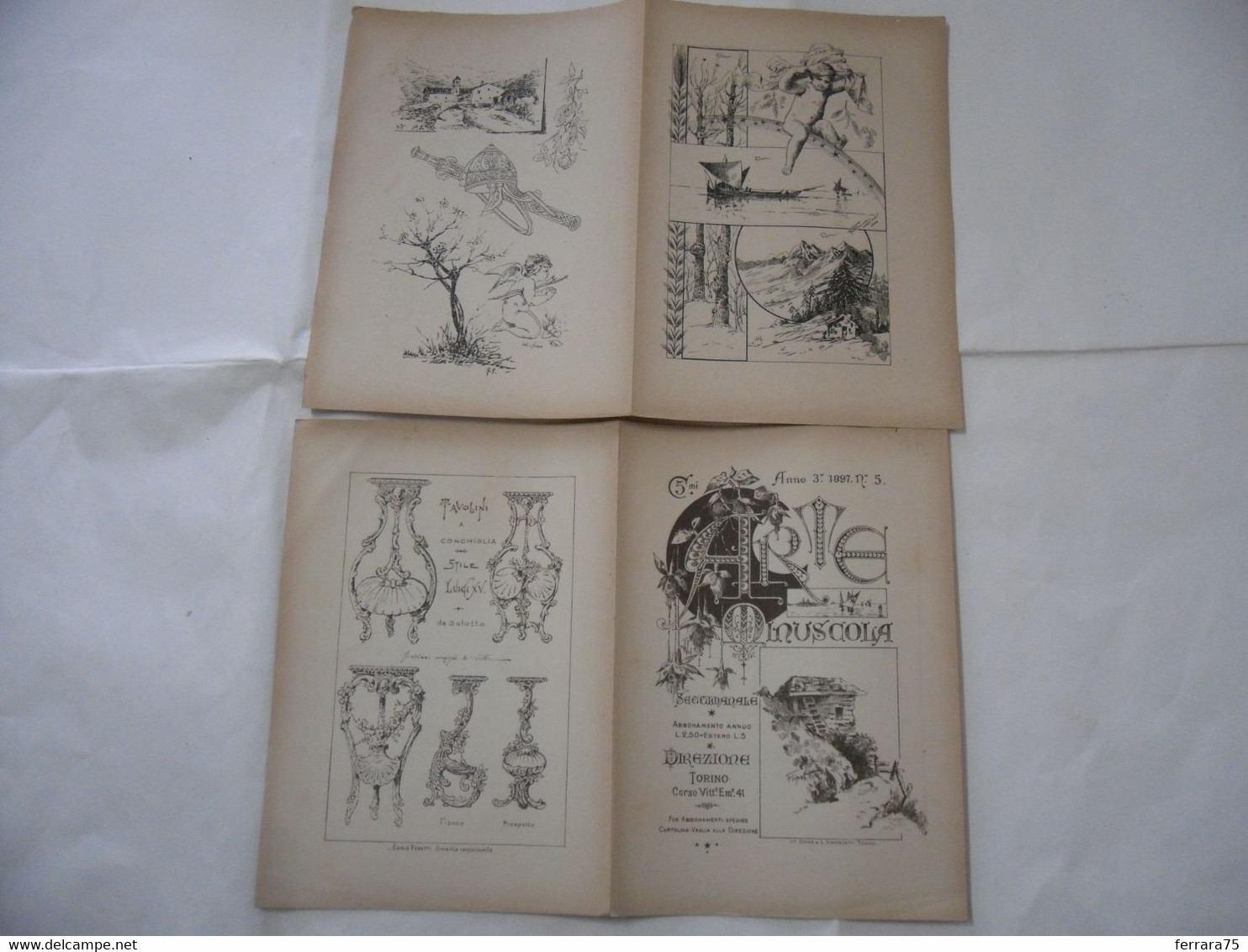 ARTE MINUSCOLA LEZIONE DI DISEGNO ARTE MODA ARALDICA LIBERTY SCRITTURA 1897-68 - Libri Antichi