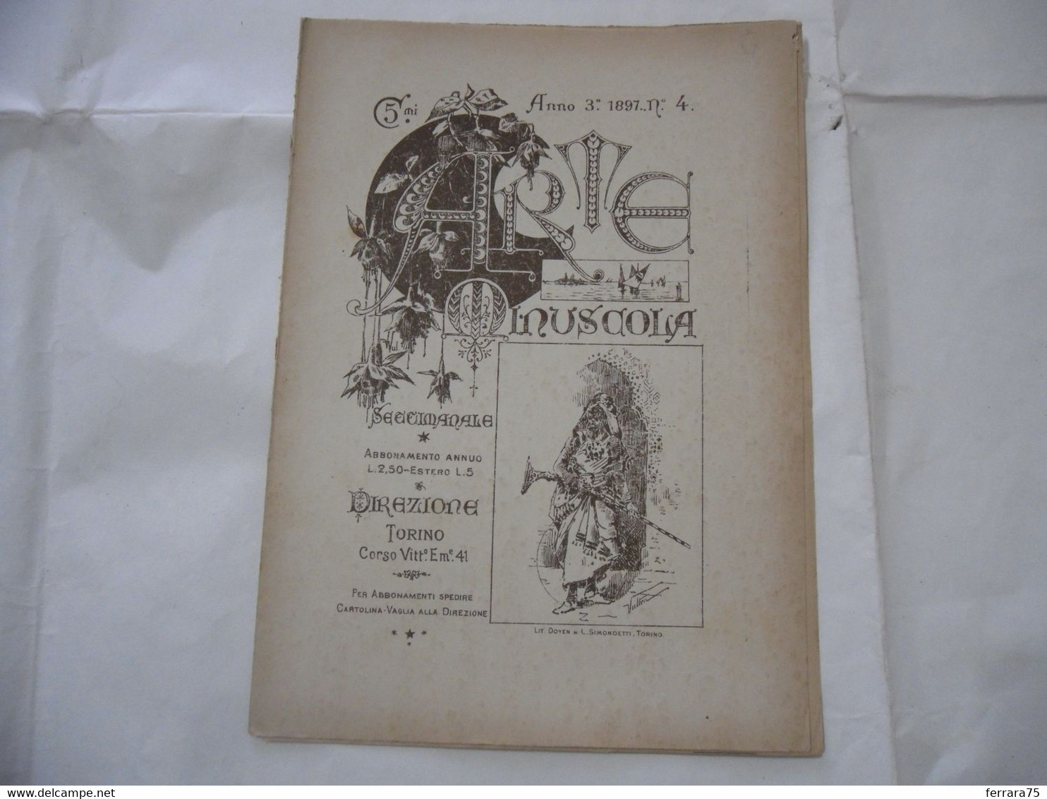 ARTE MINUSCOLA LEZIONE DI DISEGNO ARTE MODA ARALDICA LIBERTY SCRITTURA 1897-69 - Libri Antichi