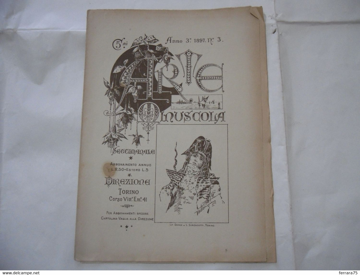 ARTE MINUSCOLA LEZIONE DI DISEGNO ARTE MODA ARALDICA LIBERTY SCRITTURA 1897-70 - Libri Antichi