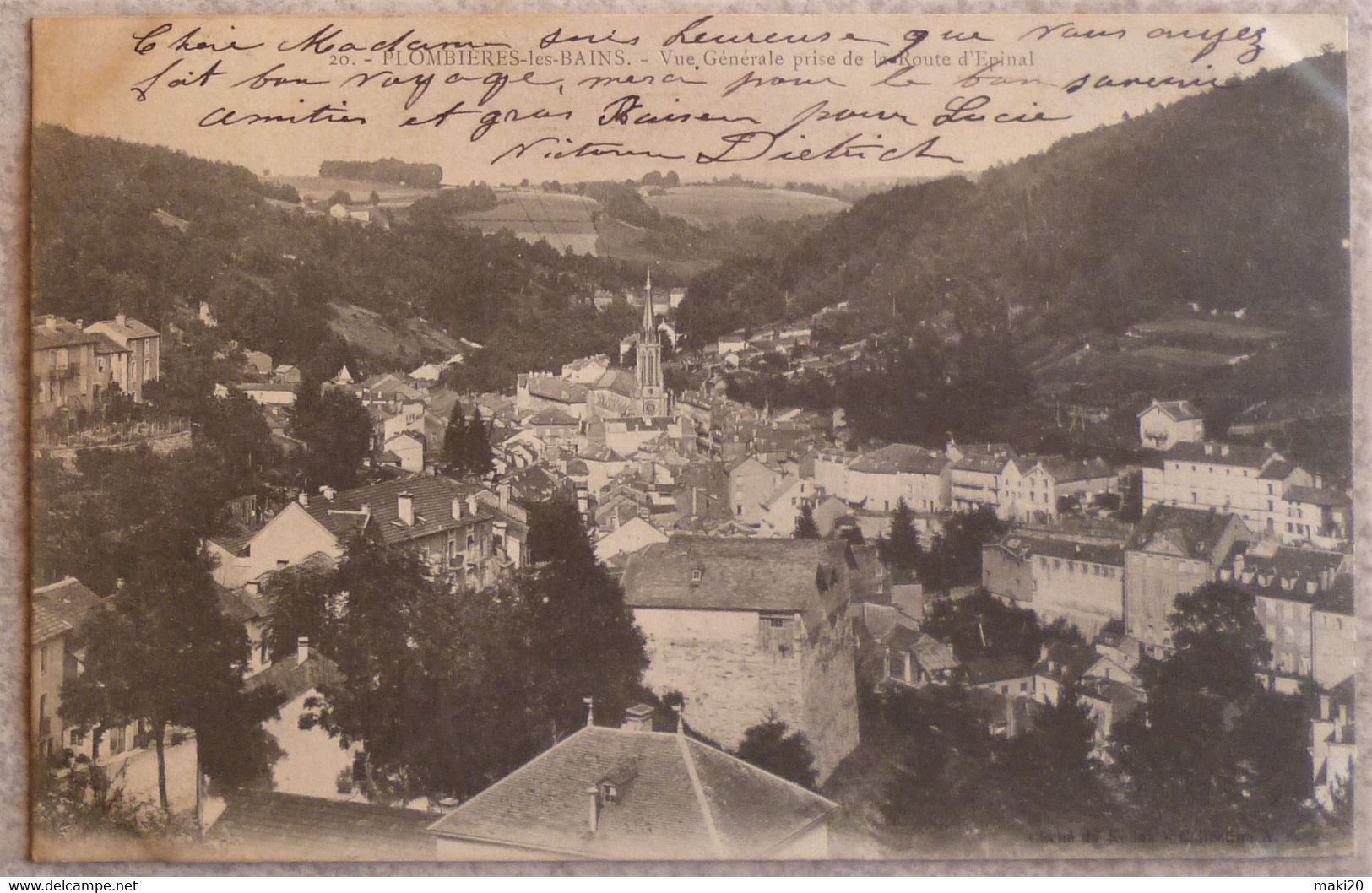 (88) PLOMBIERES LES BAINS.VUE GENERALE. PRECURSEUR.CIRCULE 1903.TBE. - Plombieres Les Bains