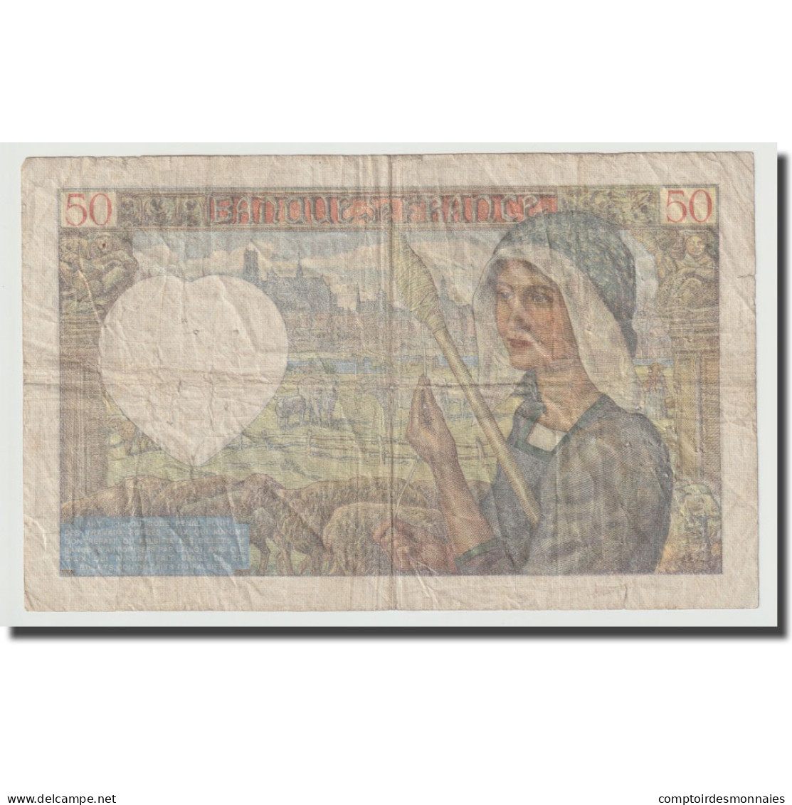 France, 50 Francs, Jacques Coeur, 1940, 1940-06-13, TB, Fayette:19.1, KM:93 - 50 F 1940-1942 ''Jacques Coeur''