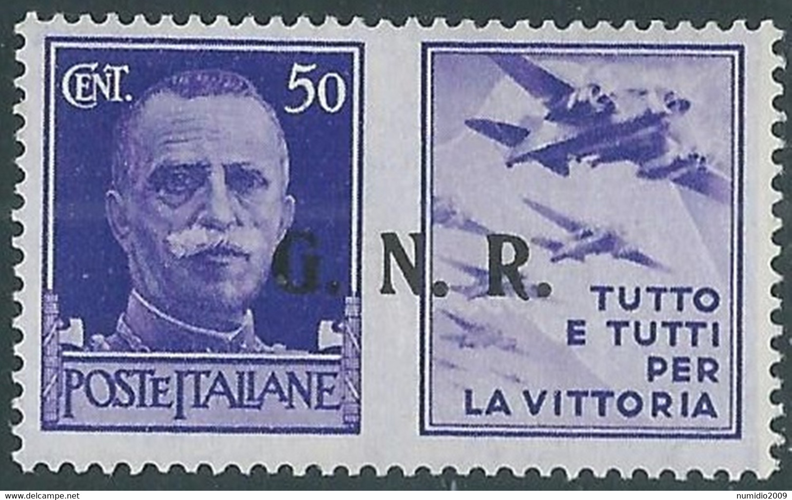 1944 RSI PROPAGANDA DI GUERRA GNR 50 CENT VERONA MH * - RB5-6 - Propagande De Guerre