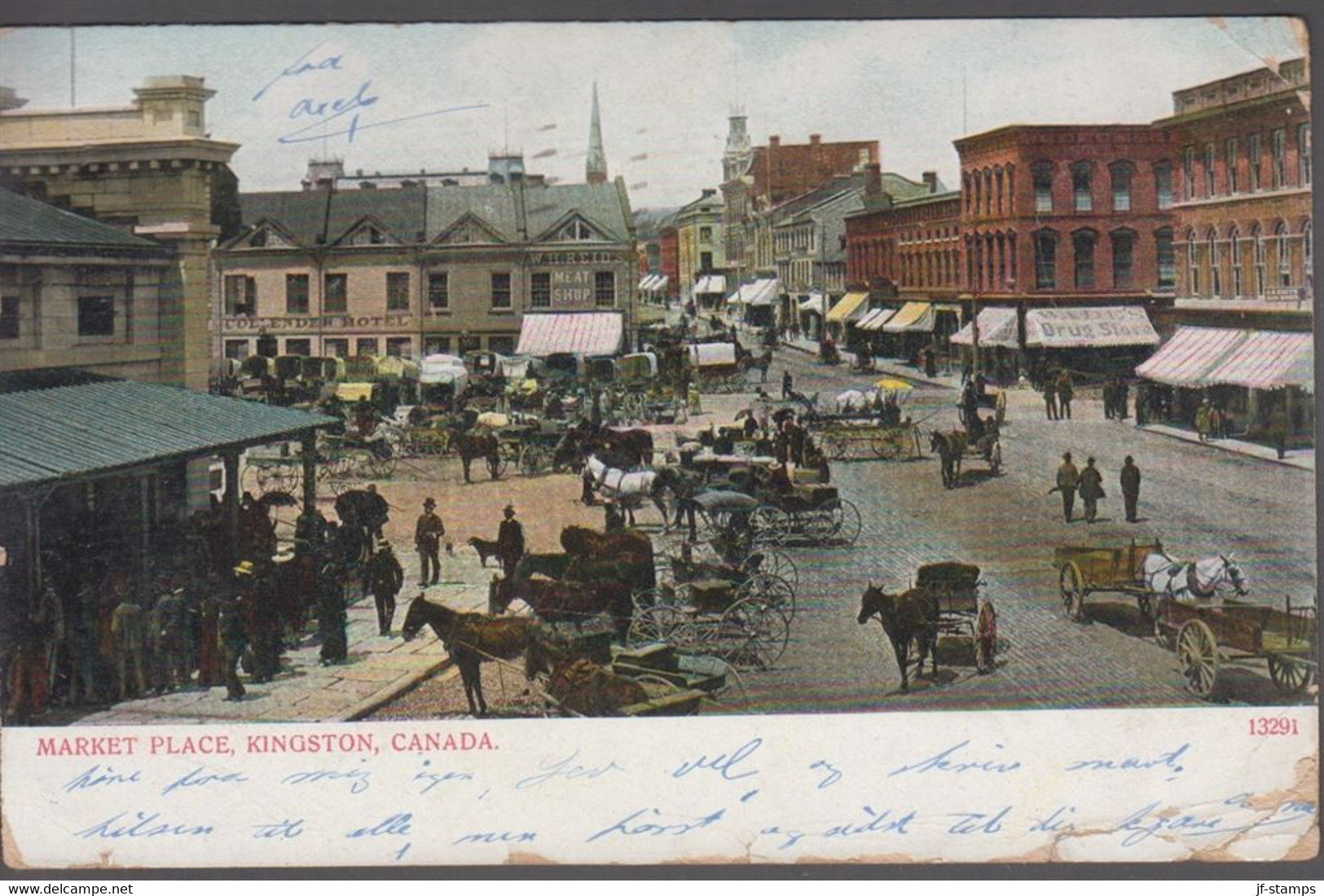 1909. CANADA. 2 CENTS. WINNIPEG MAN. JUN 1 1909. Post Card (folds) Motive: MARKET PLA... (Michel 78) - JF413440 - Briefe U. Dokumente