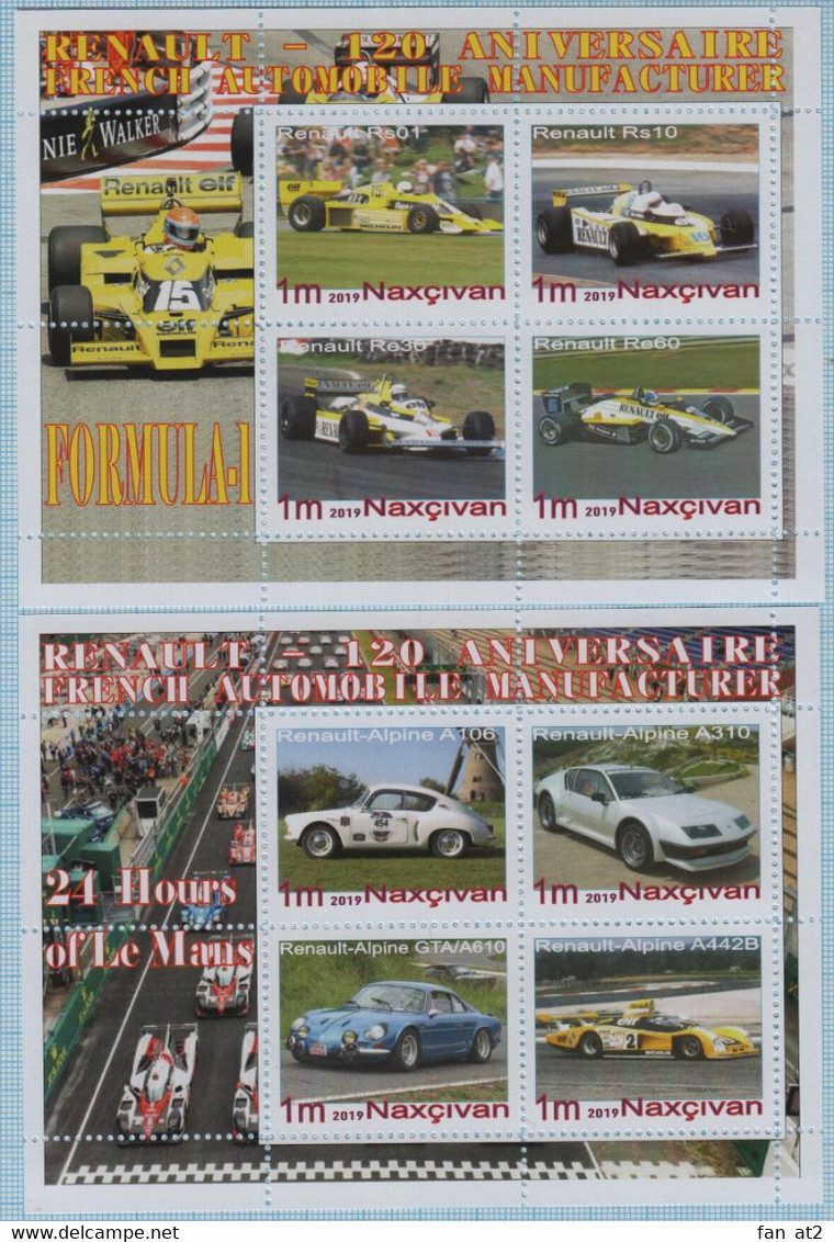 Fantazy Labels / Private Issue. Renault - 120e Anniversaire. Sports Racing Cars. 2019 - Vignettes De Fantaisie