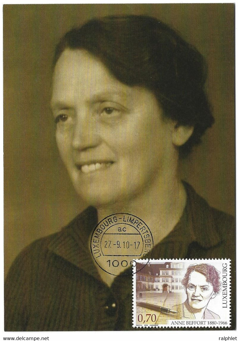 Luxembourg 2010 Anne BEFFORT 1880-1966 Enseignement ¦ Education ¦ Bildung - Storia Postale