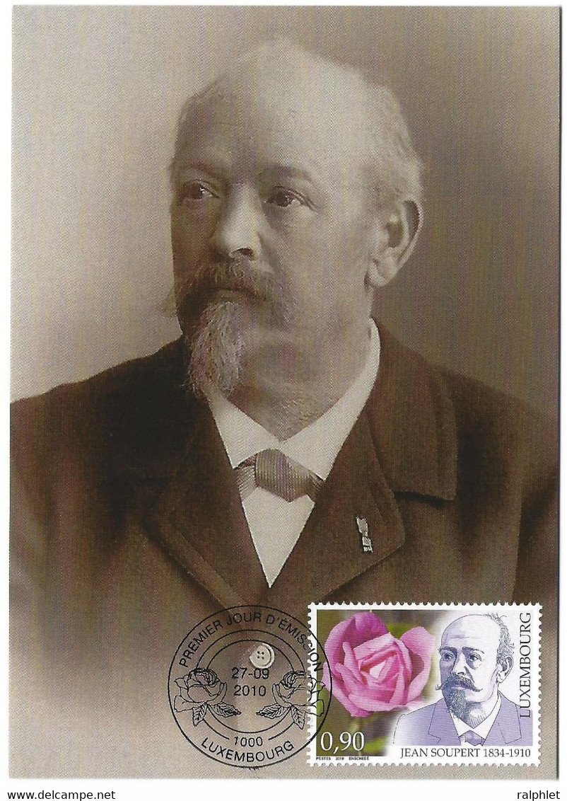 Luxembourg 2010 Jean Soupert 1834-1910 Cultivateur Roses ¦ ¦ Rose Rosenzüchter - Storia Postale