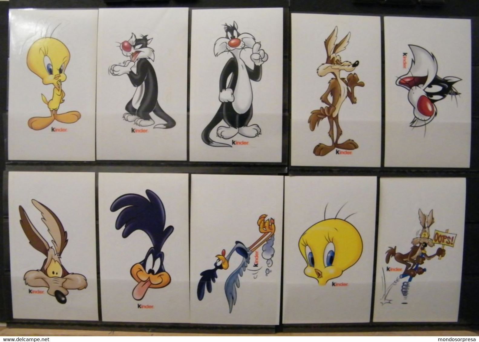 SERIE COMPLETA 10 ADESIVI LOONEY TUNES - KINDER FERRERO - Cartoons