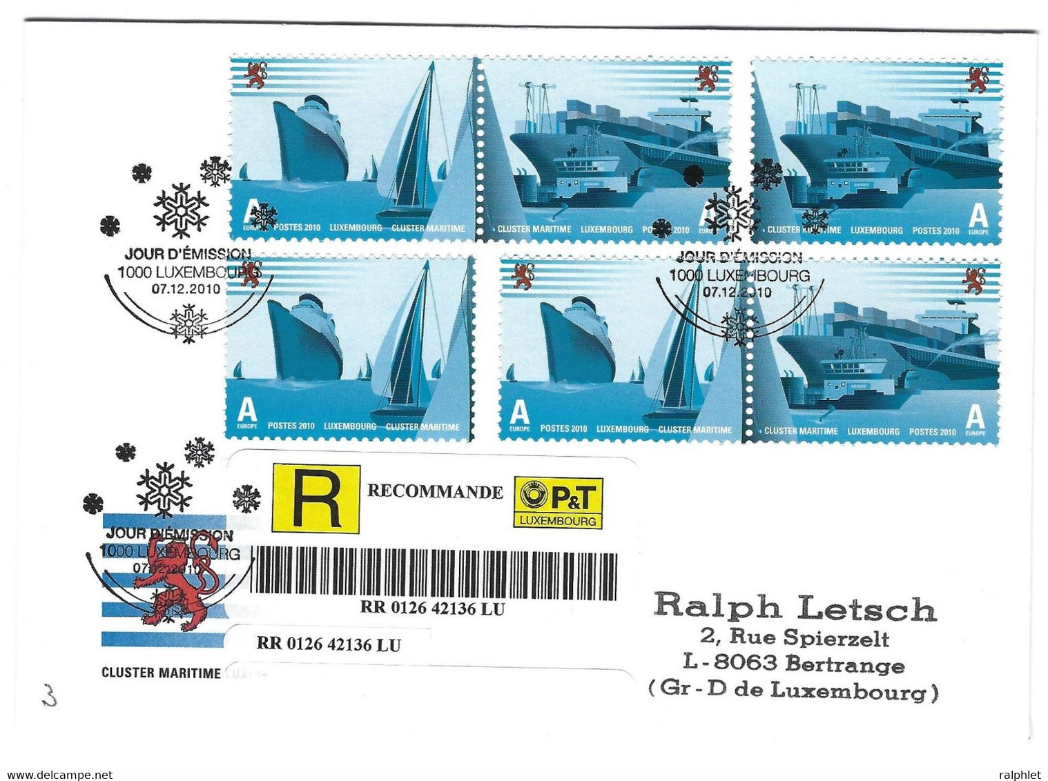 Luxembourg 2010 Bateau Navire Yacht ¦ Ship ¦ Schiff Jacht - Cartas & Documentos