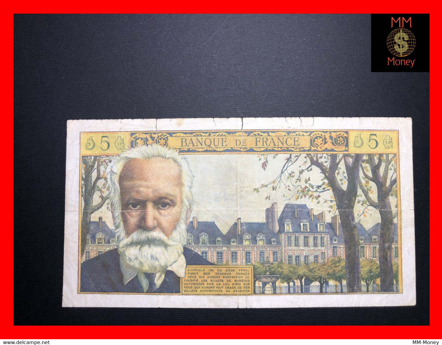 FRANCE 5 Francs  6.5.1964  P. 141    Cuts     Fine - 5 NF 1959-1965 ''Victor Hugo''