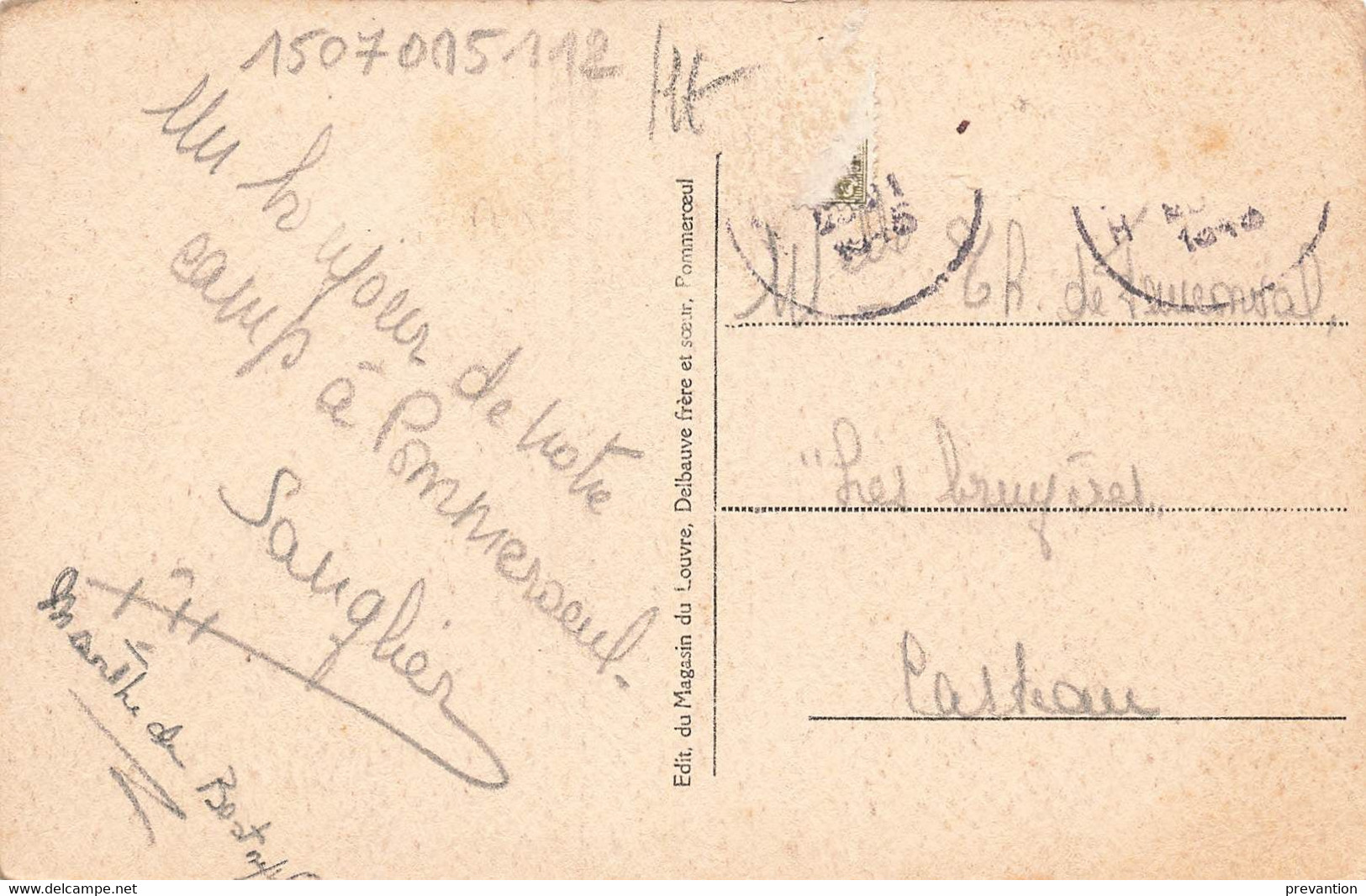POMMEROEUL - Place Du Calvaire - Carte Circulé En 1945 - Bernissart