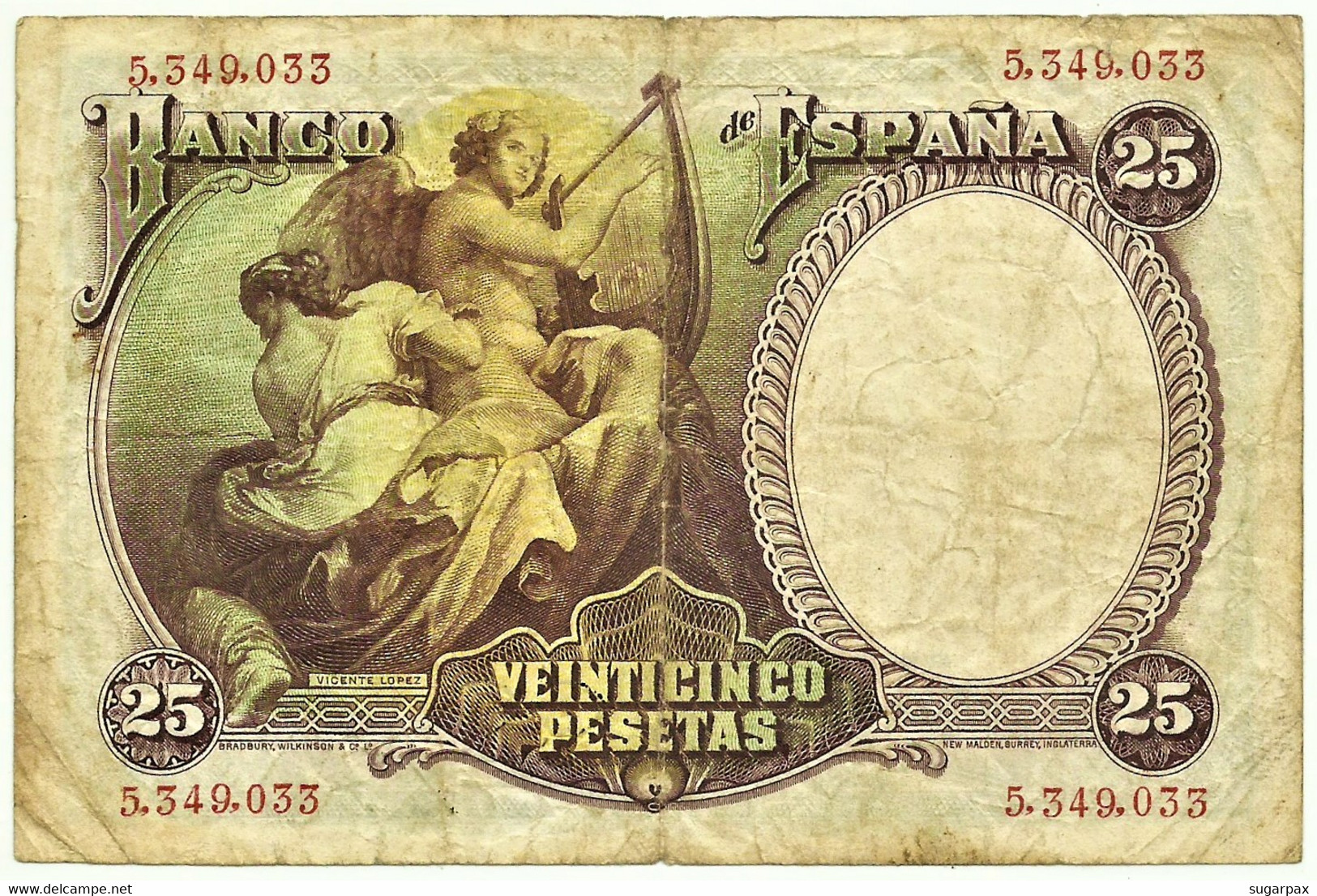 ESPAÑA - 25 Pesetas - 25.04.1931 - Pick 81 - Vicente Lopez - II Republica - 25 Peseten