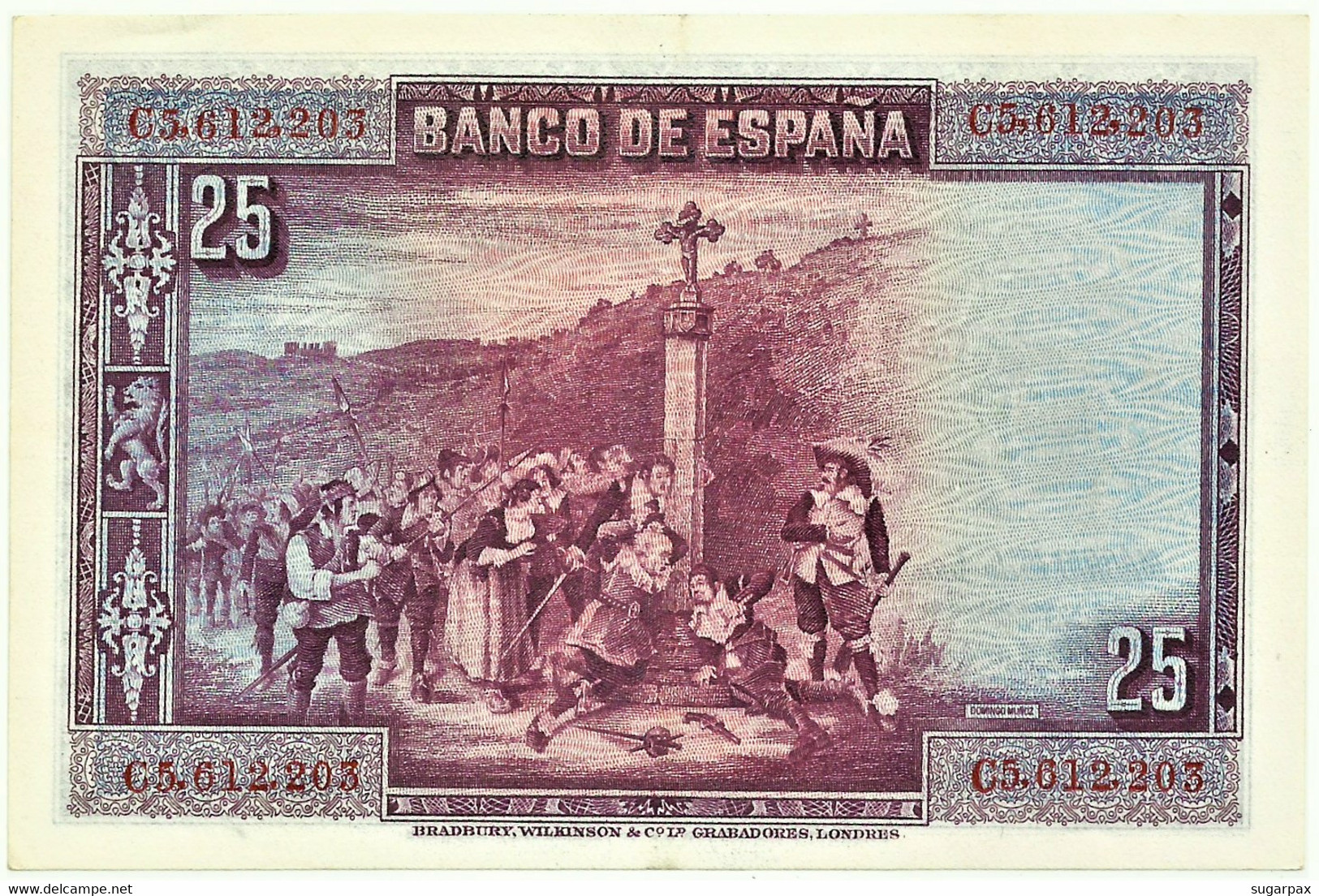 ESPAÑA - 25 Pesetas - 15.08.1928 - Pick 74.b - Serie C - Pedro Calderón De La Barca - Kingdom - 1-2-5-25 Pesetas