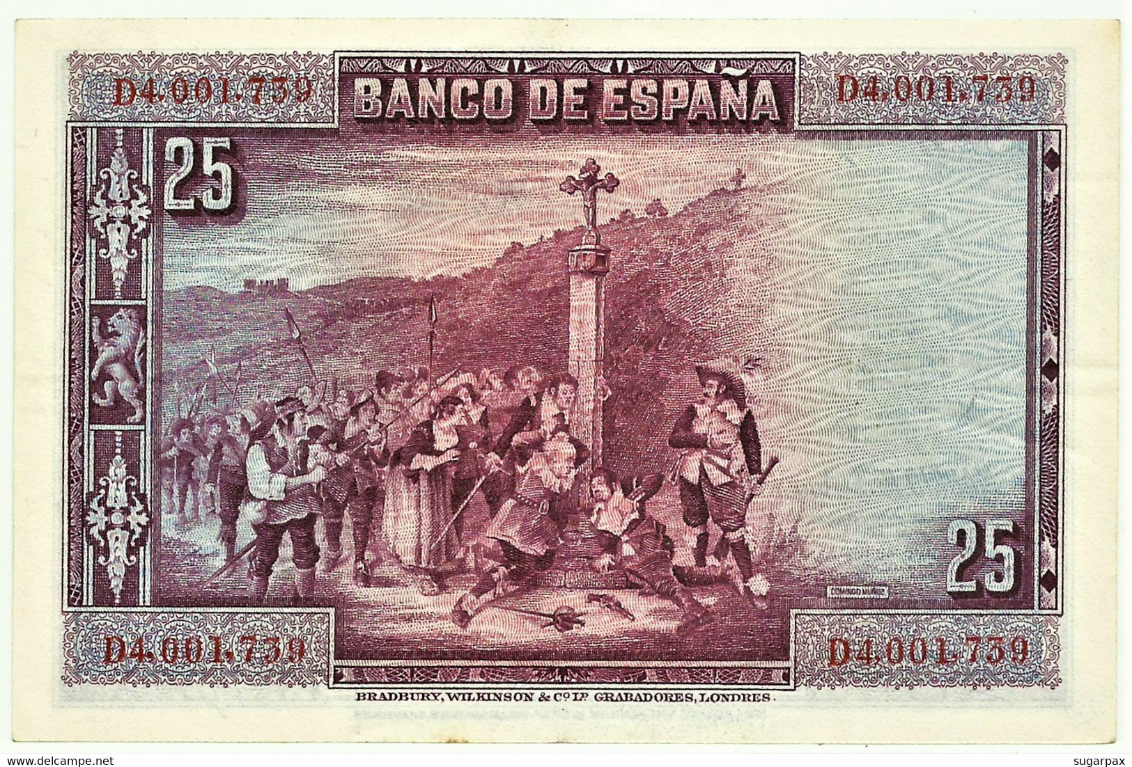 ESPAÑA - 25 Pesetas - 15.08.1928 - Pick 74.b - Serie D - Pedro Calderón De La Barca - Kingdom - 1-2-5-25 Pesetas